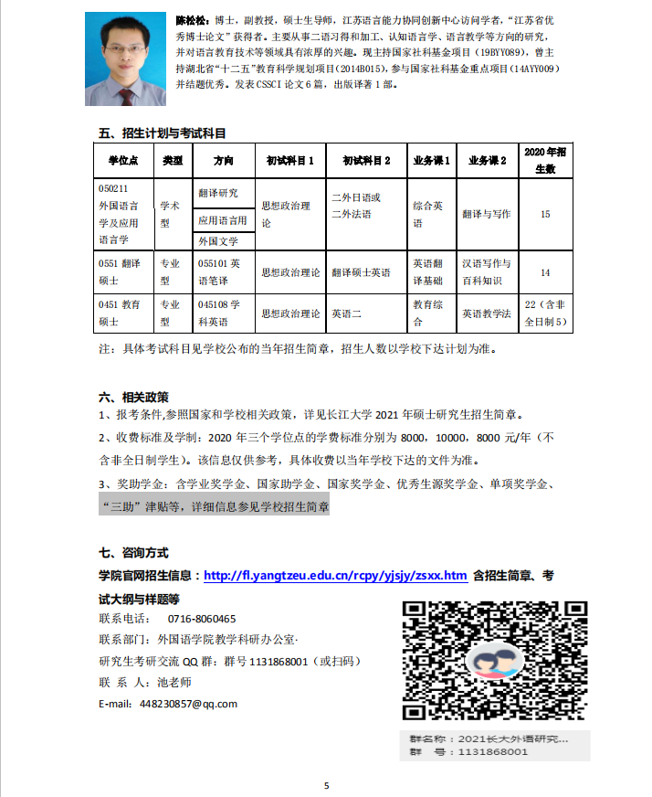 長(zhǎng)江大學(xué)外國(guó)語(yǔ)學(xué)院2021年碩士研究生招生簡(jiǎn)章